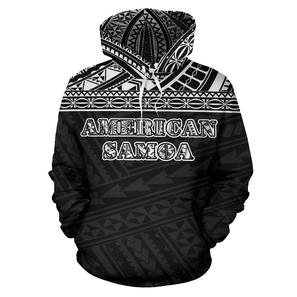 American Samoa All Over Hoodie Polynesian Black Version