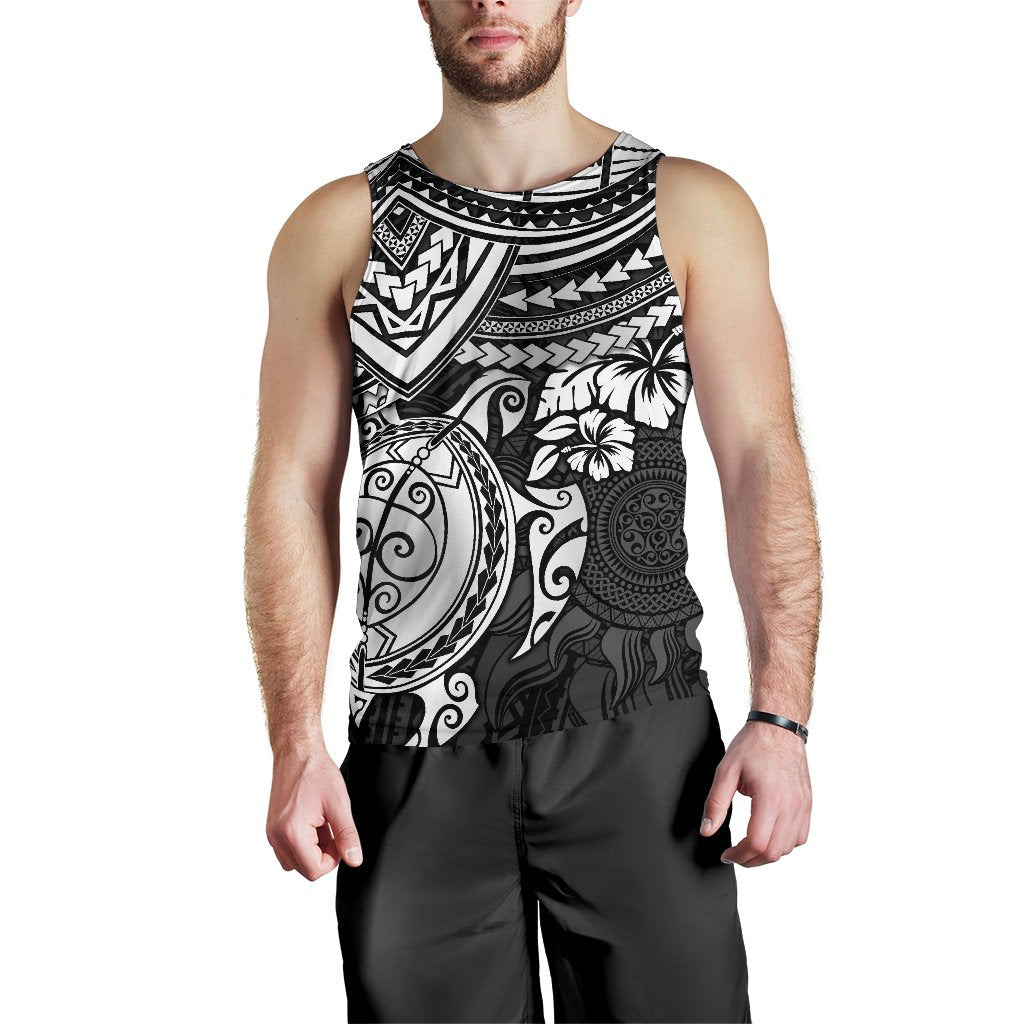 Polynesian Tank Top Men Polynesian White Turtle