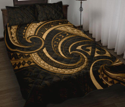 New Zealand Maori Mangopare Quilt Bed Set Polynesian Gold