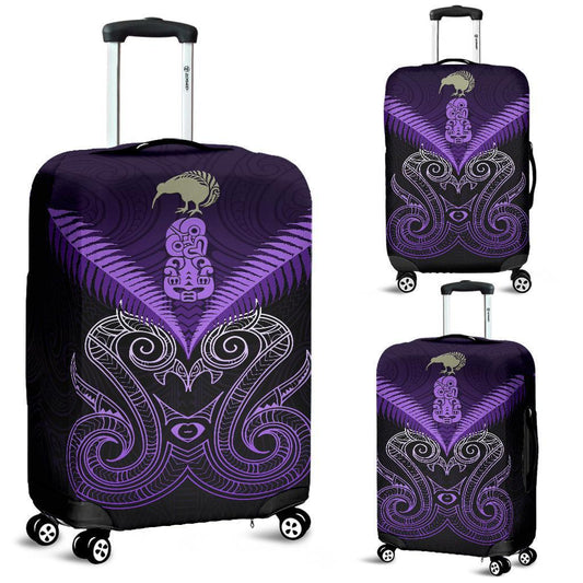 Maori Manaia New Zealand Luggage Covers Purple