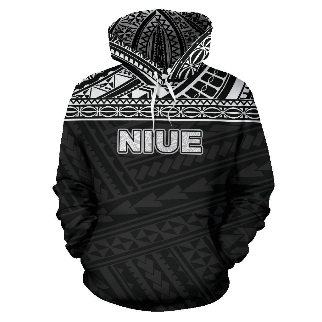Niue Polynesian Hoodie Horizontal Black