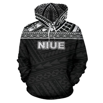 Niue Polynesian Hoodie Horizontal Black