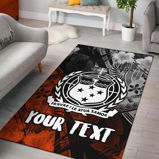 Samoa Polynesian Personalised Area Rug Vintage Polynesian Style