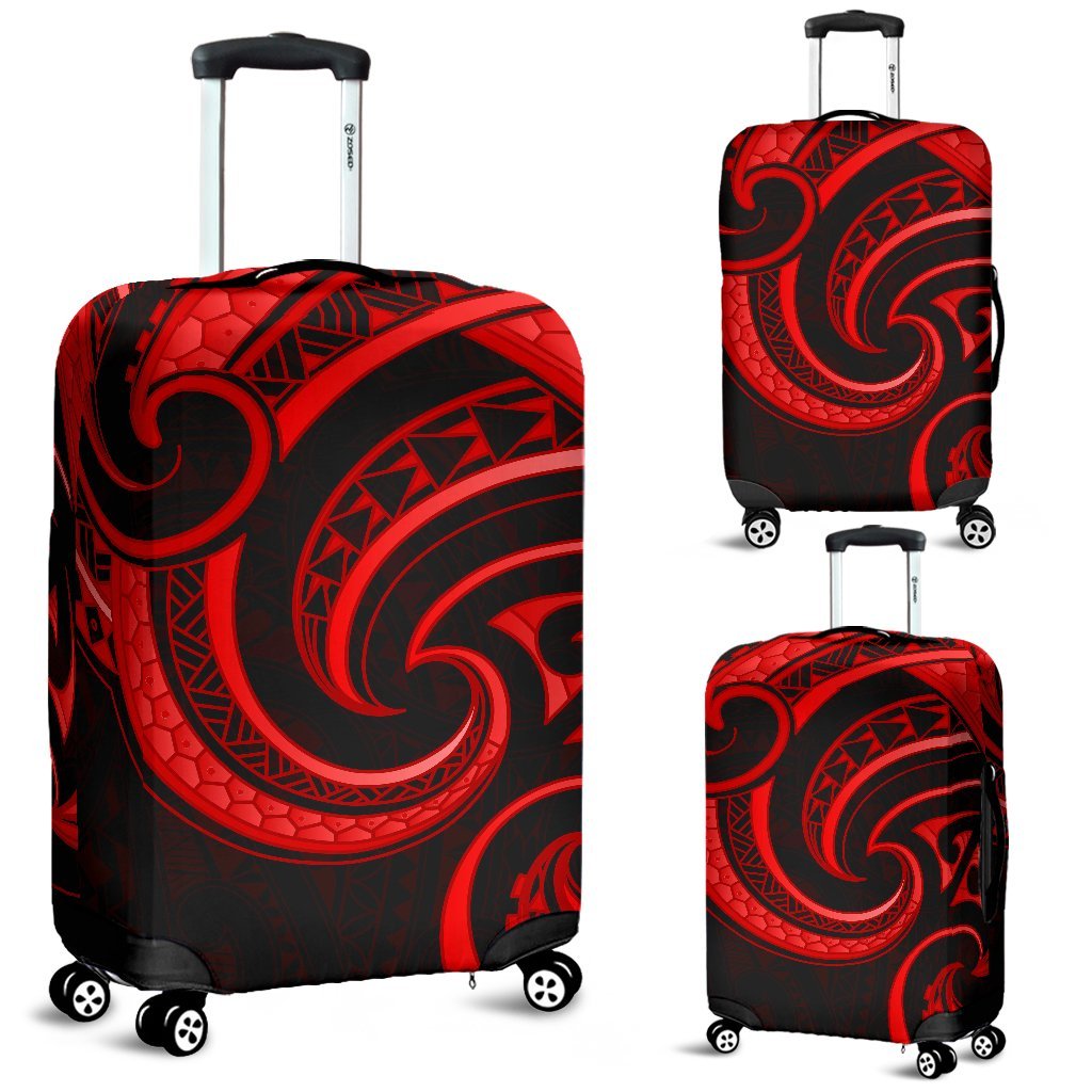 New Zealand Maori Mangopare Luggage Cover Polynesian Red