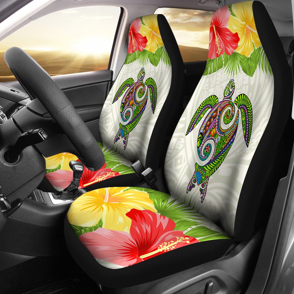 Polynesian Hawaii Car Seat Covers Turtle Colorful