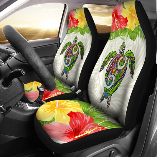 Polynesian Hawaii Car Seat Covers Turtle Colorful