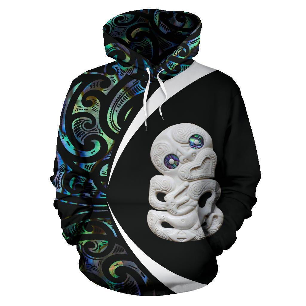 Hei Tiki New Zealand Hoodie, Maori Paua Shell Pullover Hoodie