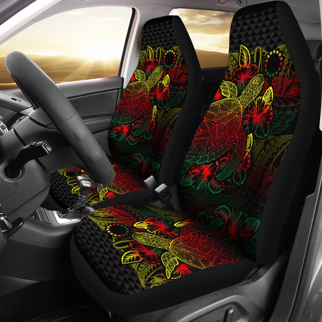 Cook Islands Car Seat Covers Cook Islands Flag Turtle Hibiscus Reggae