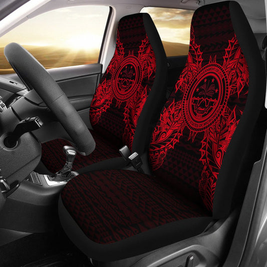 Federated States Of Micronesia Polynesia Car Seat Cover F S M Seal Map Red