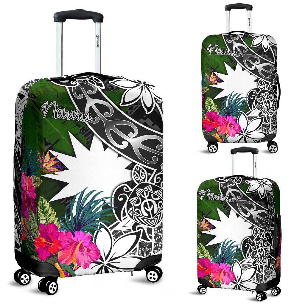 Nauru Luggage Covers Turtle Plumeria Banana Leaf