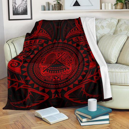 American Samoa Polynesian Premium Blanket Red Seal