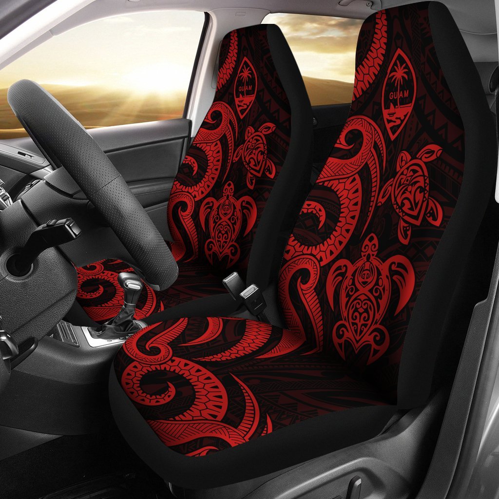 Guam Polynesian Car Seat Covers Red Tentacle Turtle