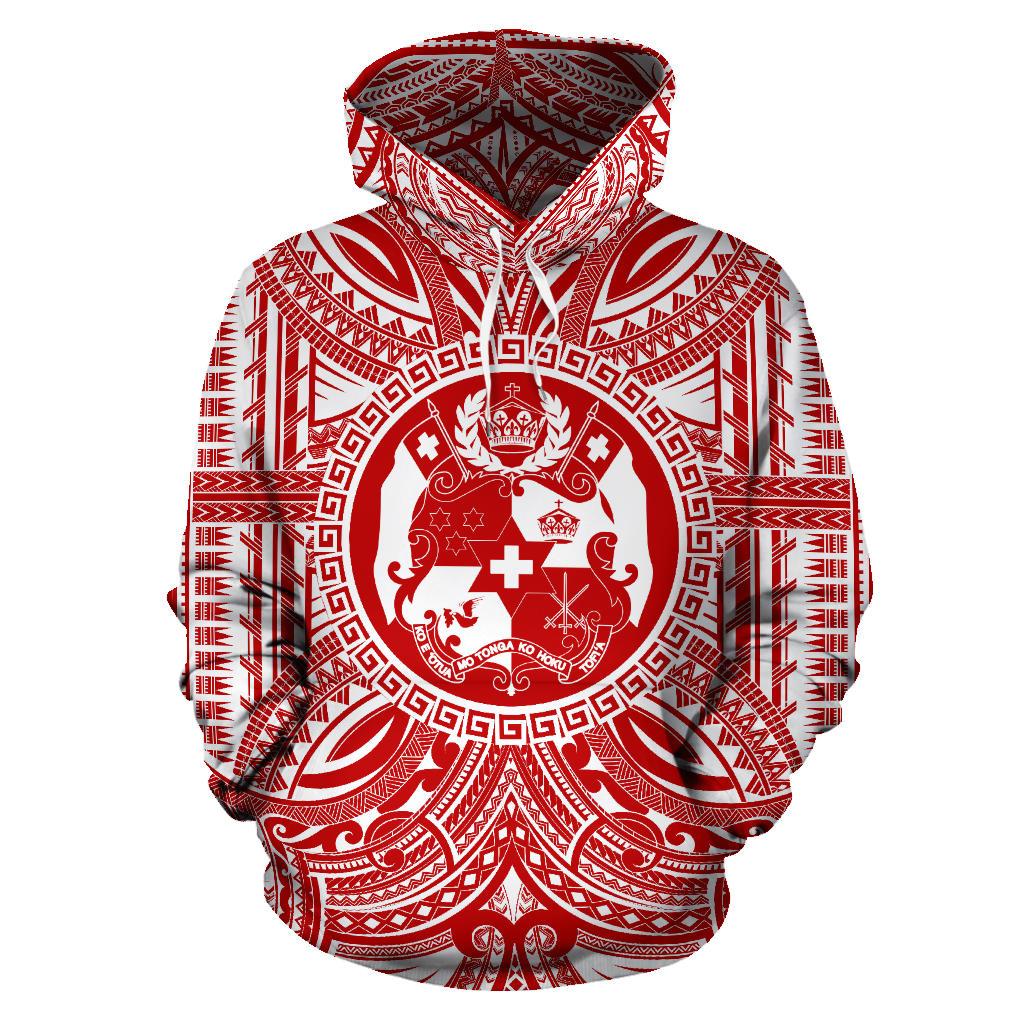 Tonga ll Over Hoodie Tonga Coat Of rms Polynesian Flag Color