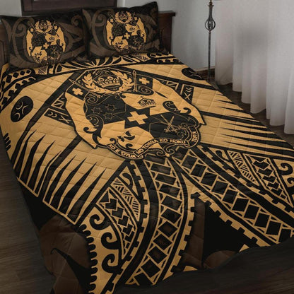 Tonga Polynesian Quilt Bed Set Tonga Gold Seal Polynesian Tattoo