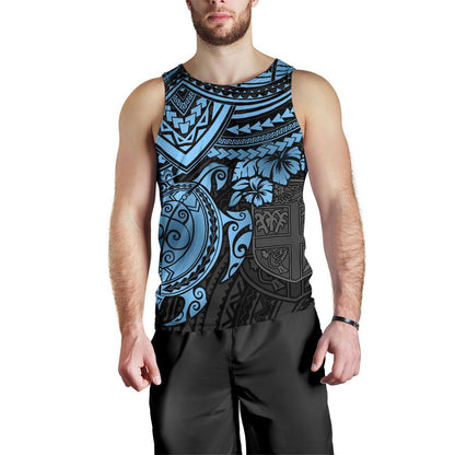 Fiji Polynesian Men's Tank Top Blue Turtle