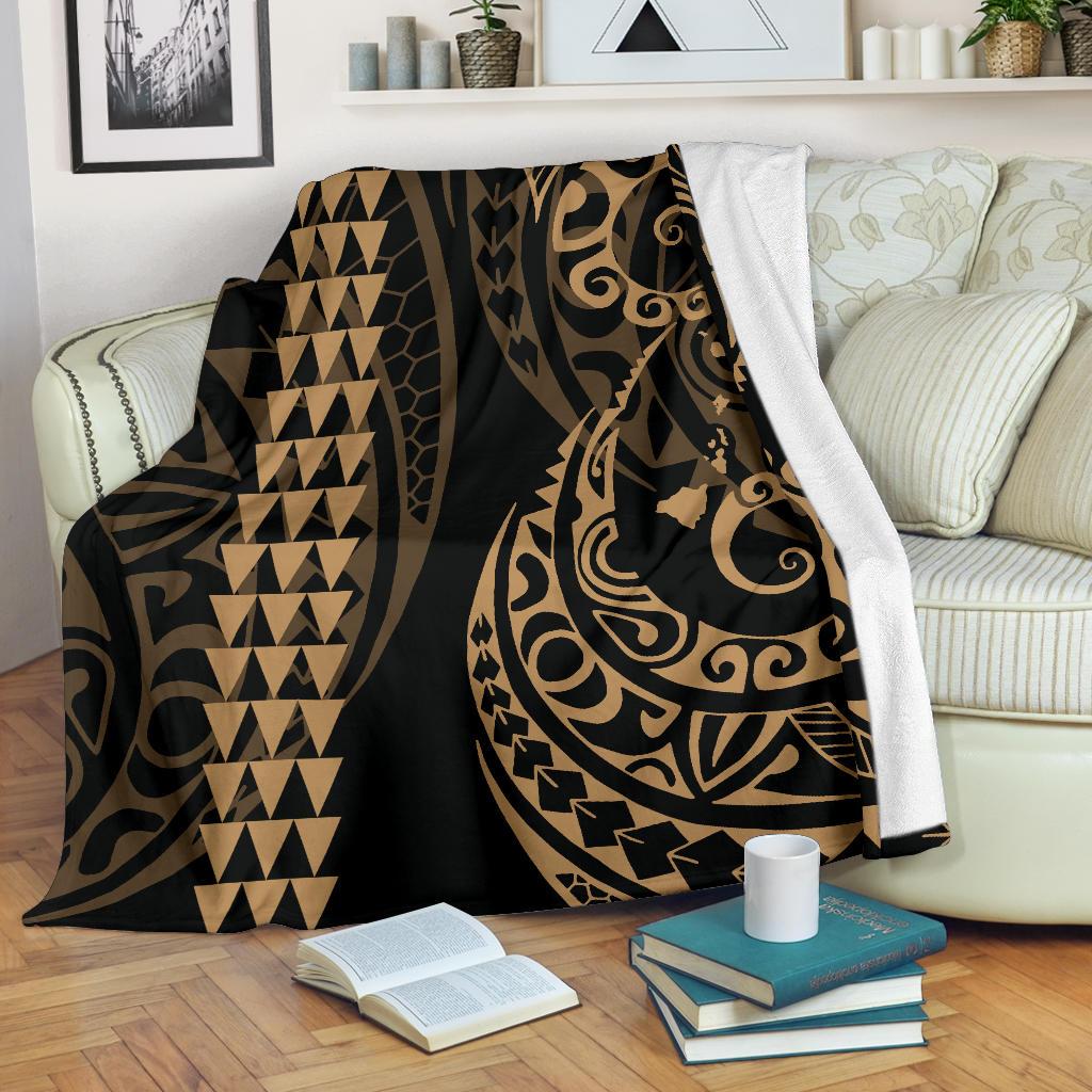 Hawaii Kakau Gold Polynesian Premium Blanket