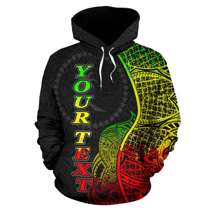 Custom Text Chuuk Polynesian Hoodie Personalised Hoodie Coconut Reggae Zip Up Hoodie