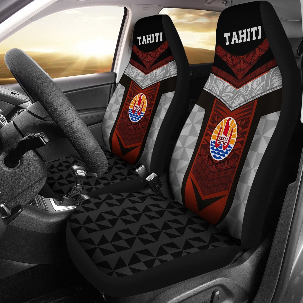 Tahiti Polynesian Car Seat Covers Tahiti Flag Design K9