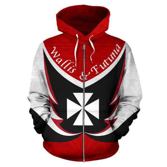 Wallis And Futuna Zip Up Hoodie Flying