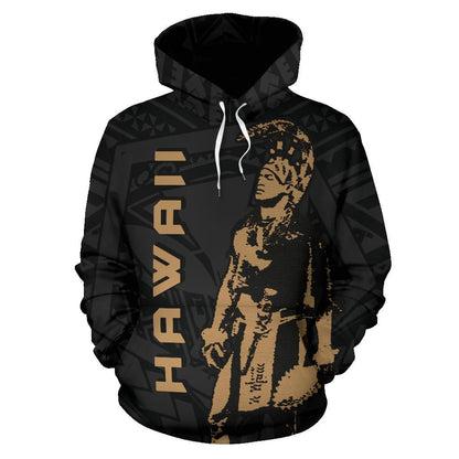 Hawaii Helmet Polynesian Gold Kanaka Warrior Hoodie