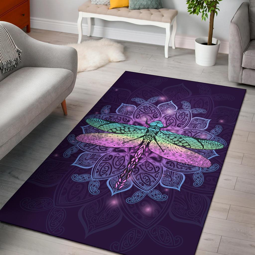 New Zealand Maori Mandala Dragonfly Area Rug