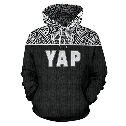 Yap All Over Hoodie Micronesian Black Version