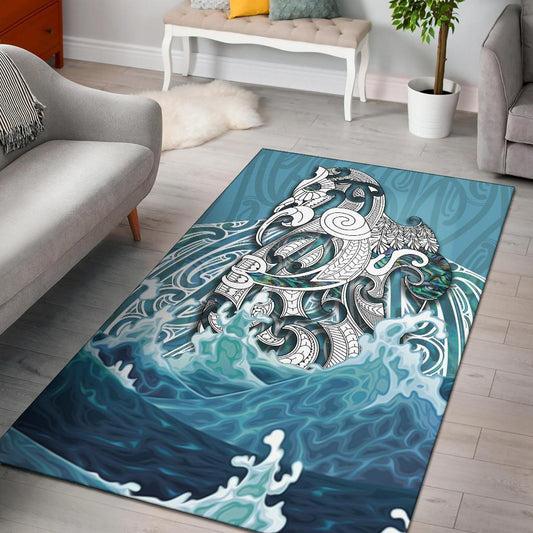 New Zealand Maori Manaia The Blue Sea Area Rug