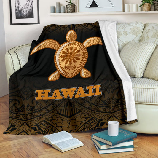 Hawaii Premium Blanket Turtle Gold Fog Style