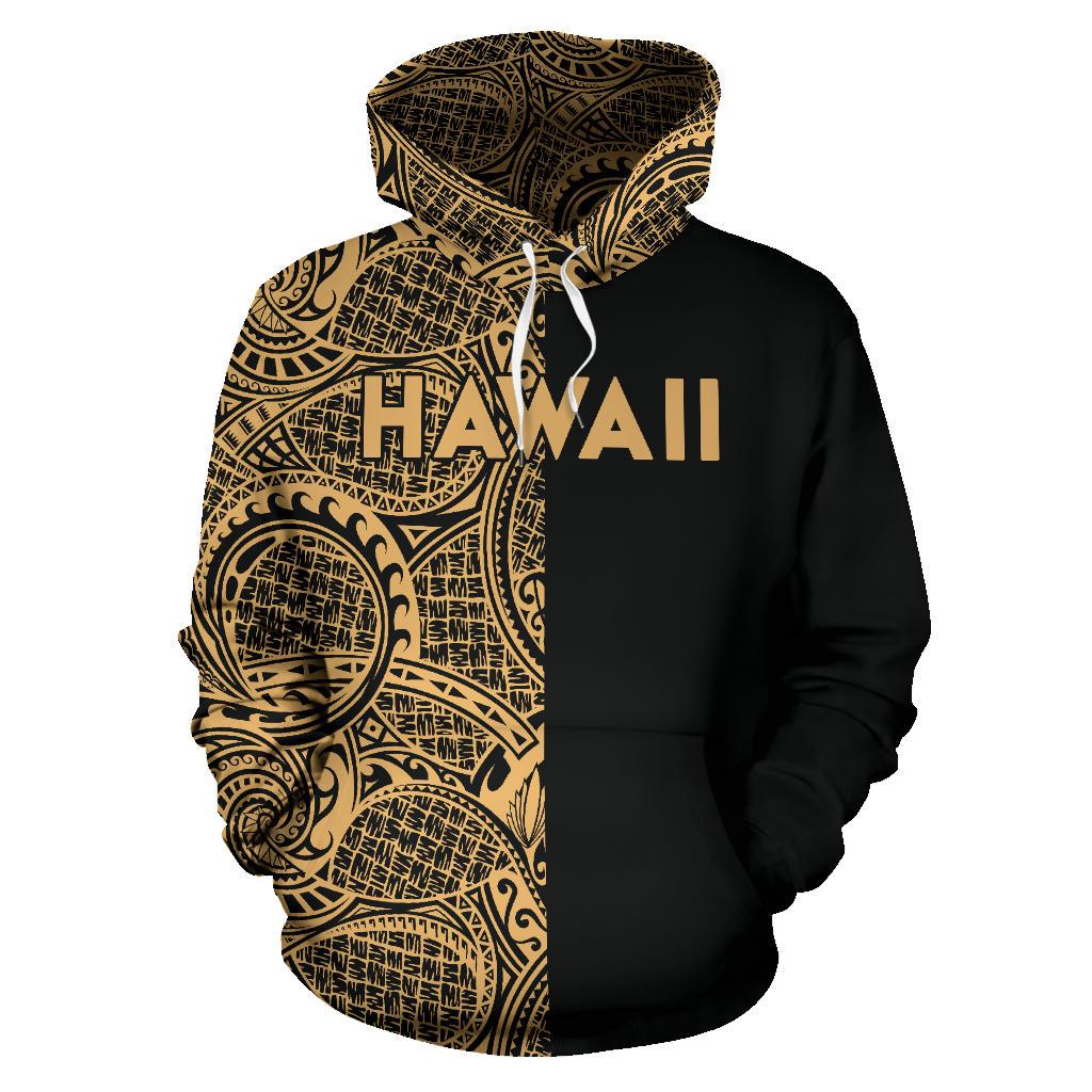 Hawaii Kanaka Polynesian Hoodie The Half Gold Style Hoodie