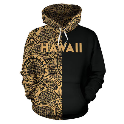 Hawaii Kanaka Polynesian Hoodie The Half Gold Style Hoodie