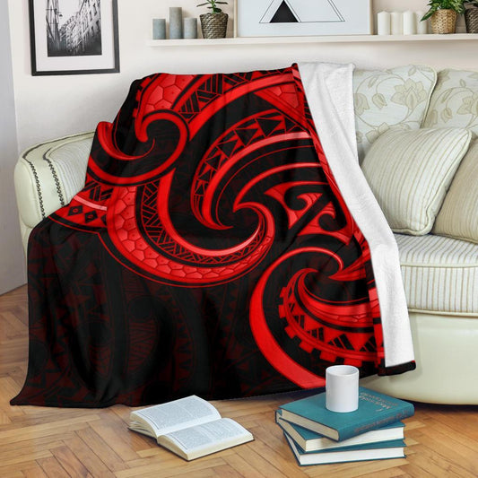 New Zealand Maori Mangopare Premium Blanket Polynesian Red