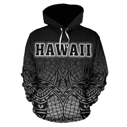 Hawaii Kanaka Polynesian Hoodie White Neon Style