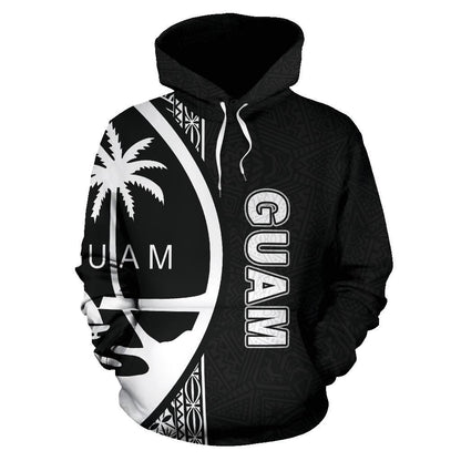 Guam Polynesian Hoodie White Line