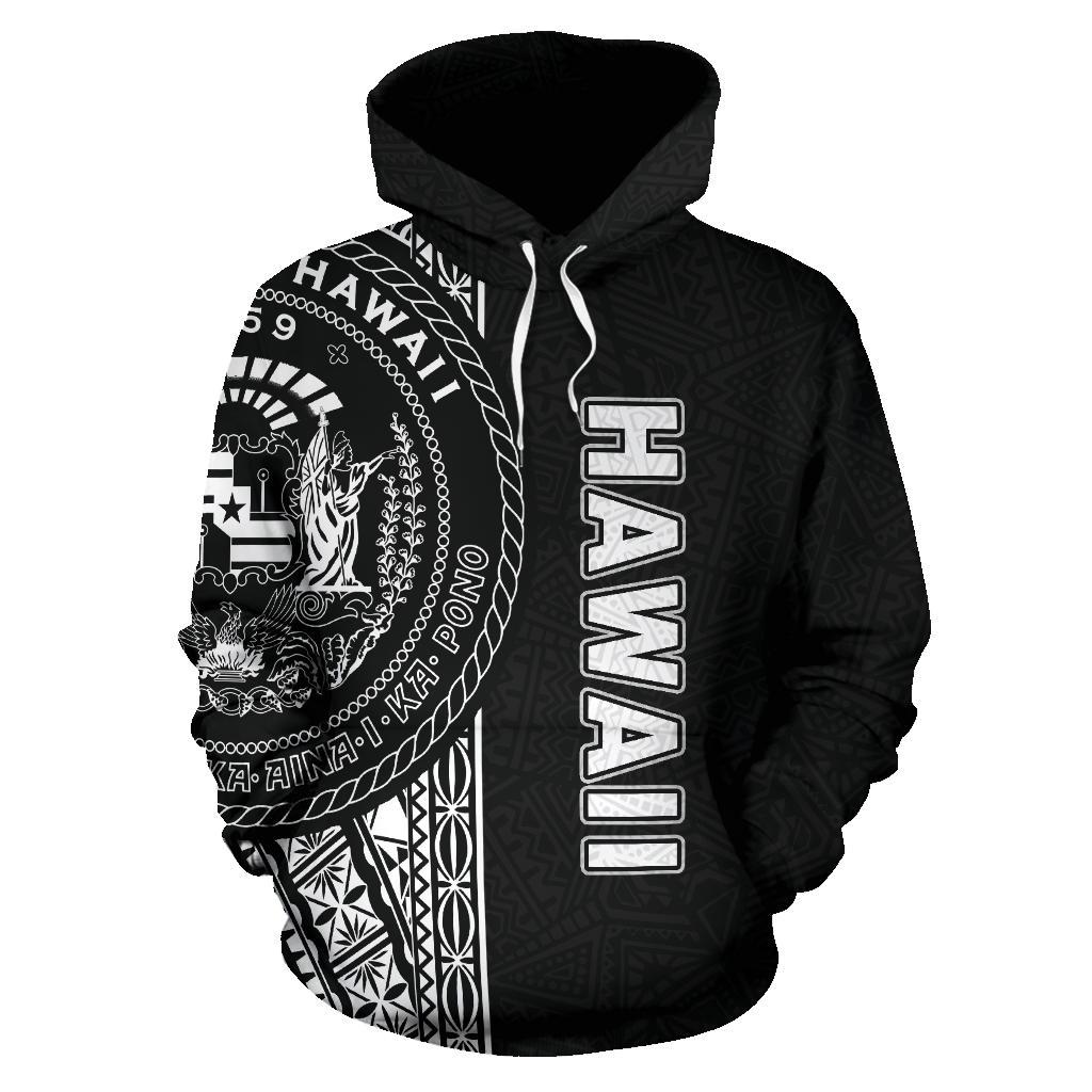 Polynesian Hawaii Hoodie White Line