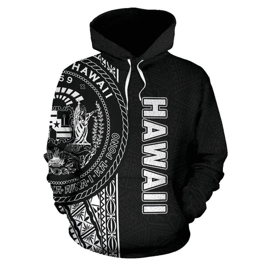 Polynesian Hawaii Hoodie White Line