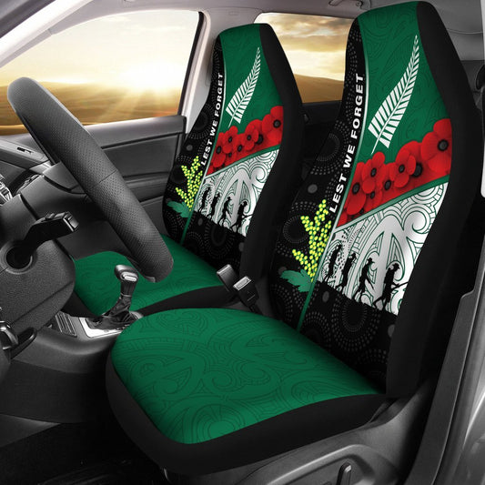 Anzac Day Lest We Forget Car Seat Covers Australia Indigenous and New Zealand Maori