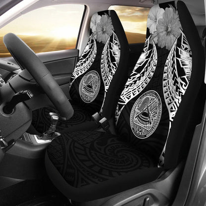 American Samoa Polynesian Car Seat Covers Pride Seal And Hibiscus Black
