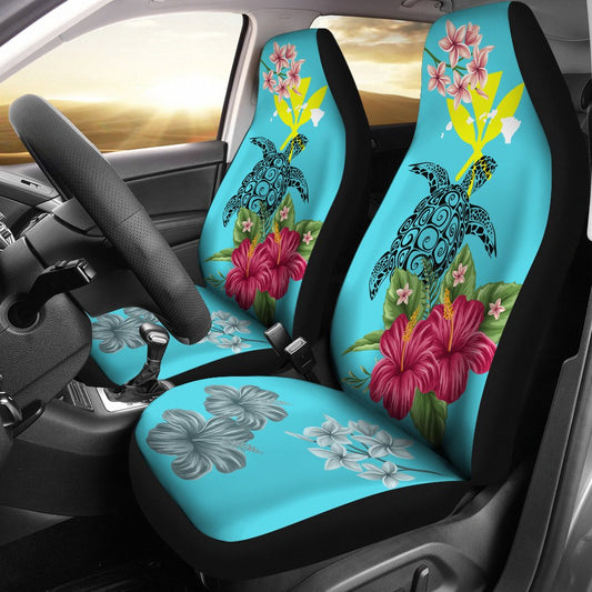 Hawaii Kanaka Turtle Hibiscus Plumeria Tropical Style Car Seat Cover AH