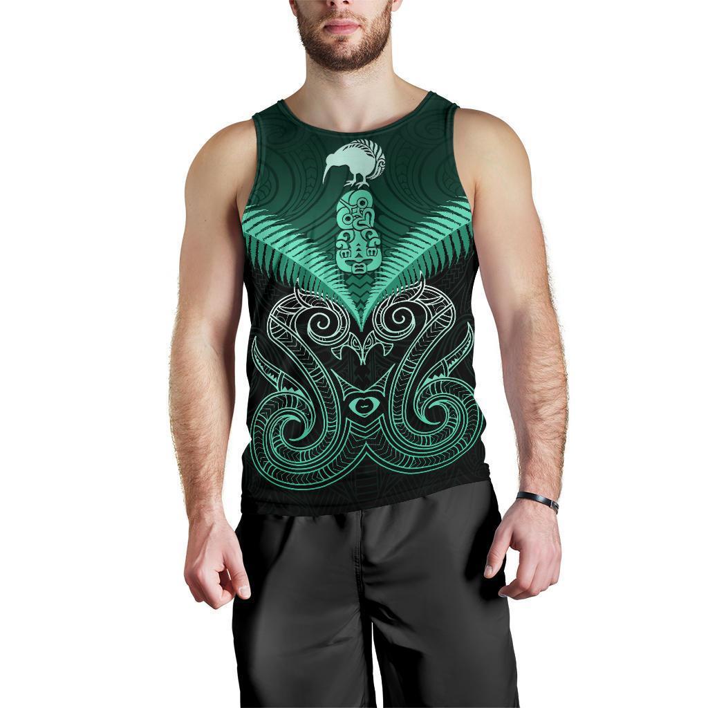 Maori Manaia New Zealand Men Tank Top Turquoise