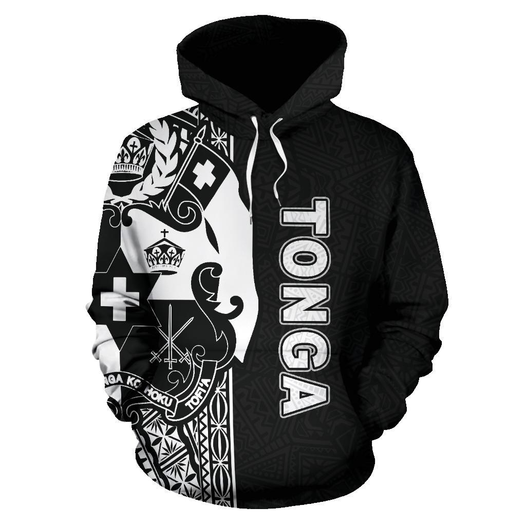 Tonga Polynesian Hoodie White Line