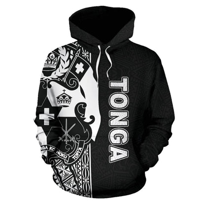 Tonga Polynesian Hoodie White Line