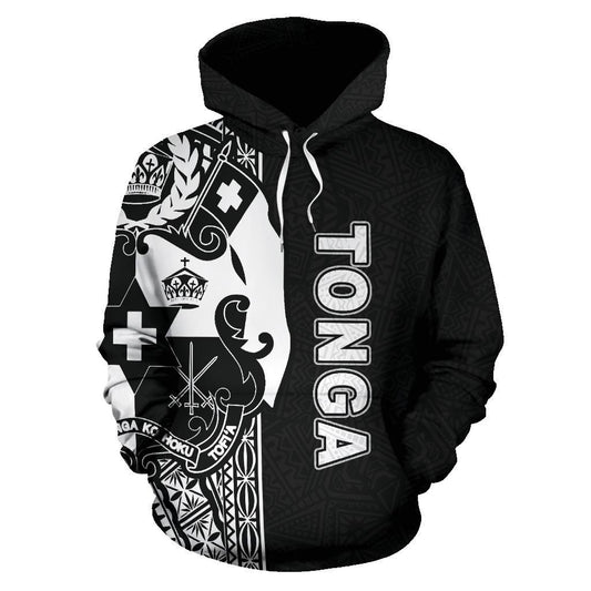 Tonga Polynesian Hoodie White Line