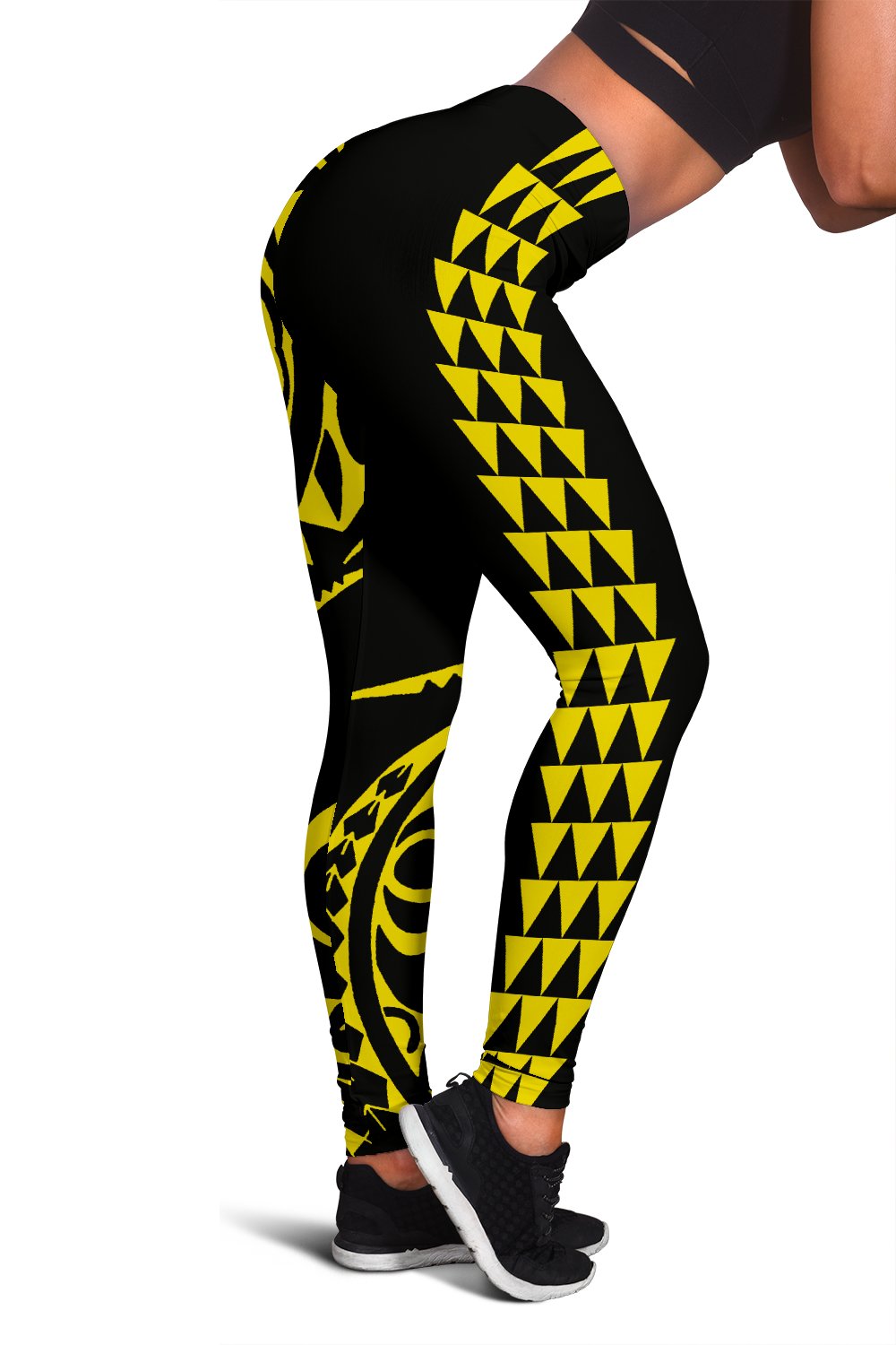 Yellow Polynesian Tribal Women's Leggings