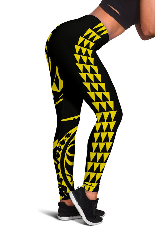 Yellow Polynesian Tribal Women's Leggings