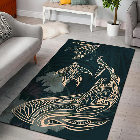 Hawaii Tropical Hibiscus Aumakua Rug Lucas Style Green Rug