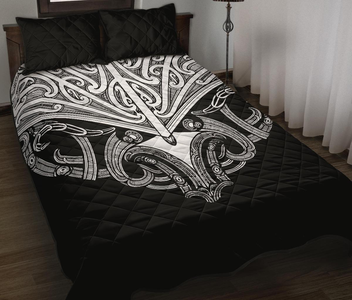 Quilt Bed Set Nz Maori Tattoo Koru White