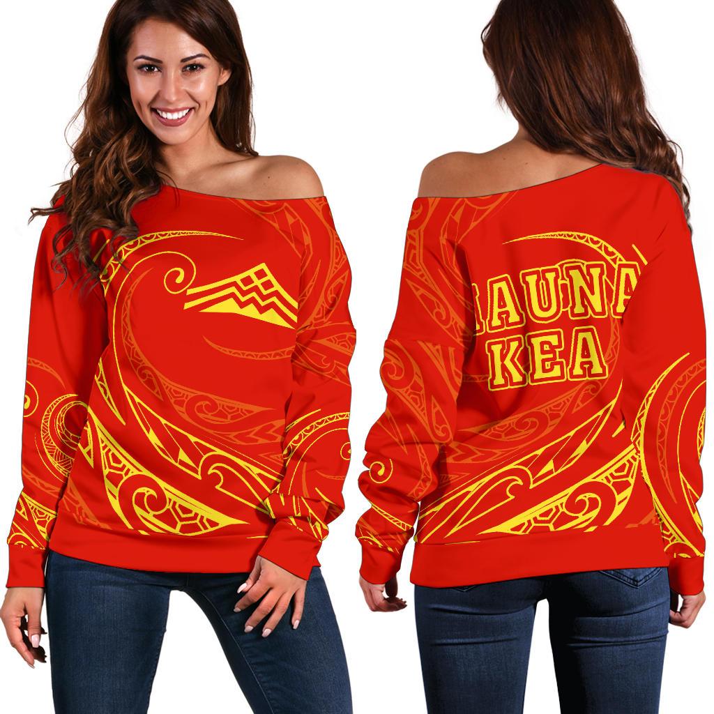 Hawaiian Mauna Kea Polynesian Women's Off Shoulder Sweater Frida Style
