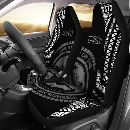 Federated States of Micronesia Car Seat Covers F S M Seal Pattern
