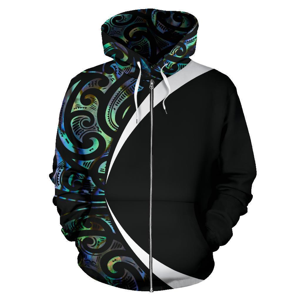 Maori Paua Shell Zip Hoodie Circle Style