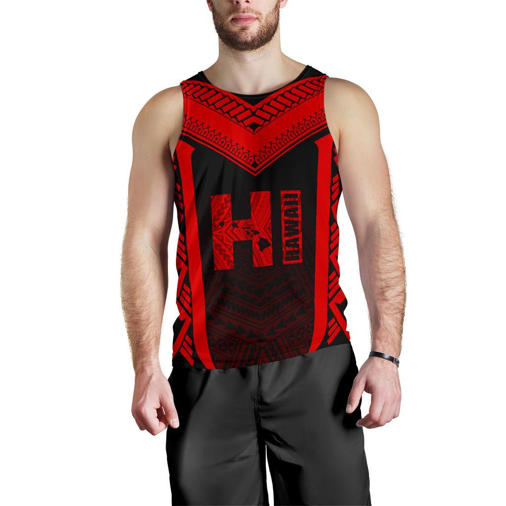 Hawaiian Kanaka Polynesian Men's Tank Top Active Red